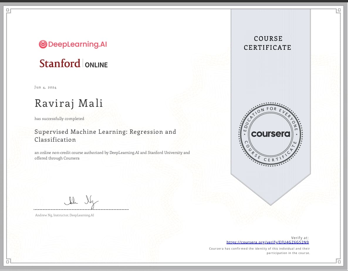 Machine Learning specialization: Supervised learning