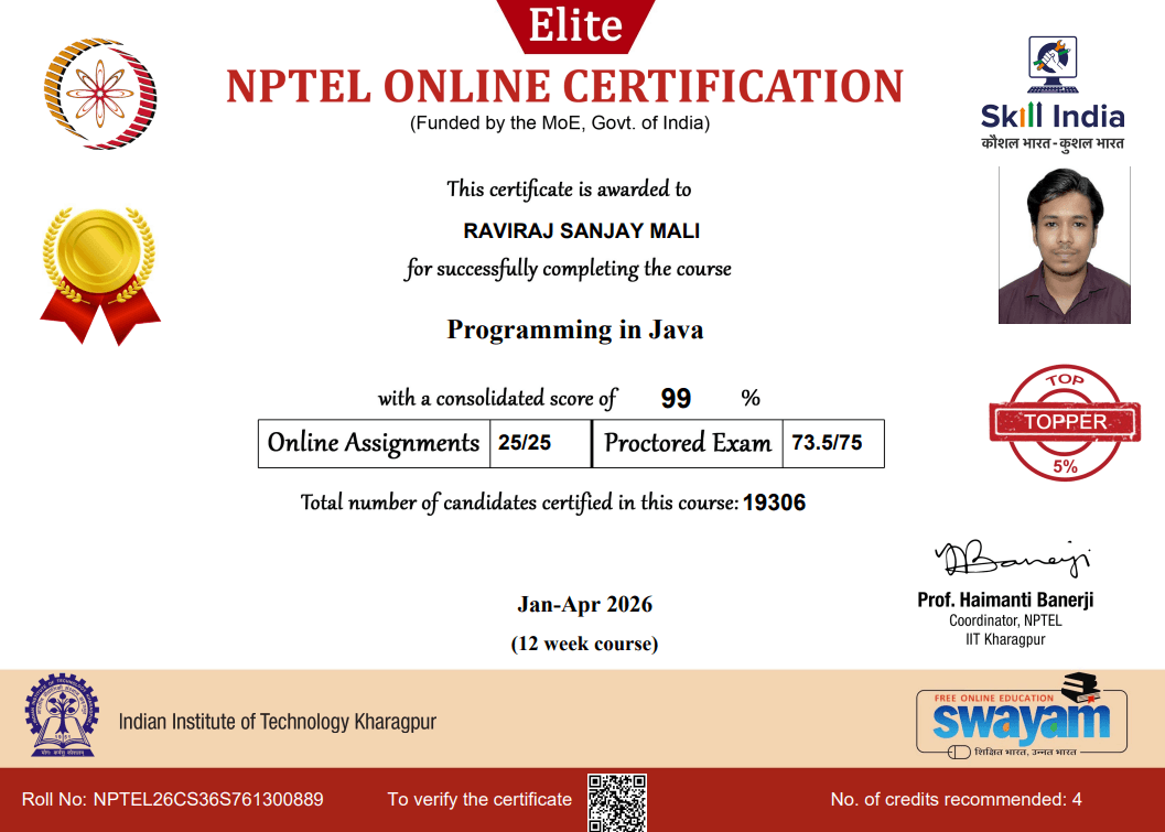 Programming in Java: NPTEL x IIT Kharagpur