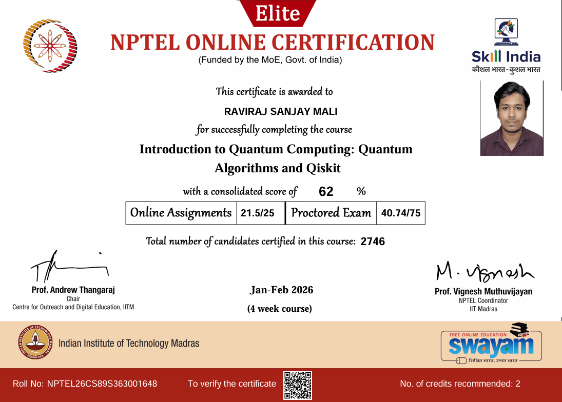 Introduction to Quantum Computing: Quantum Algorithms and Qiskit | IBM x IIT Madras